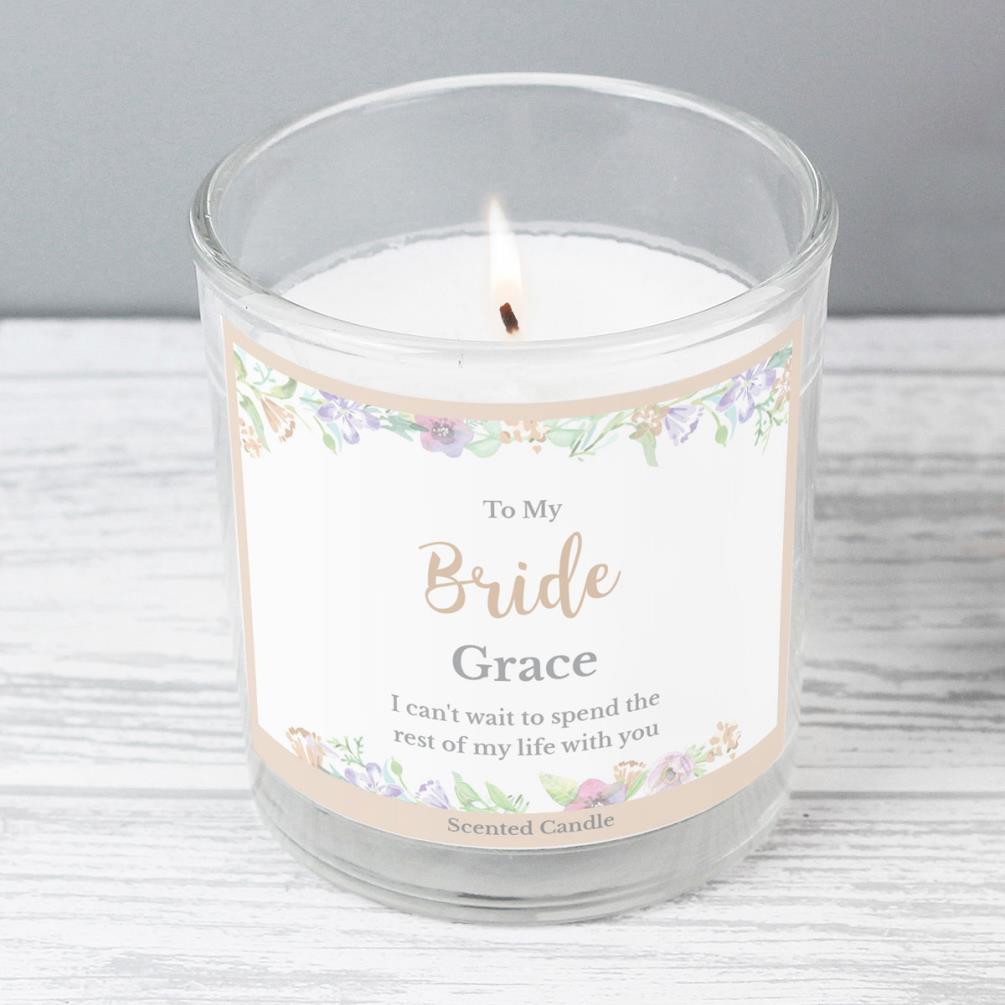 Personalised Floral Watercolour Scented Jar Candle Extra Image 1